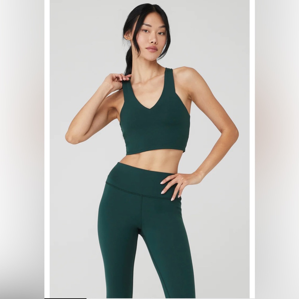 ALO Airbrush Real Bra Tank in Midnight Green